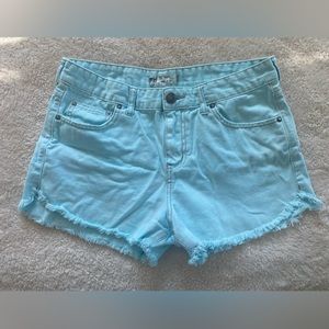 Free People Aqua Dolphin Cut Off Shorts